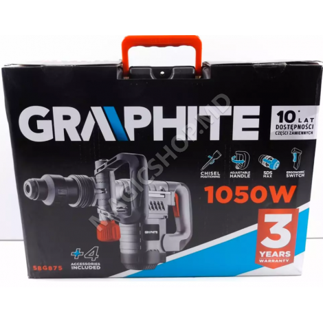 Ciocan rotopercutor Graphite 58G875 SDS- Max. 1050 W. 10 J. 2100 btm.